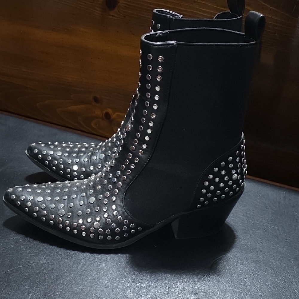 ShuShop Black Studded Ankle Booties